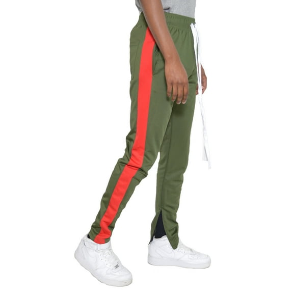 Weiv Gear Men’s Track Pants – Classic Slim Fit Side Stripe Drawstring Waist Ankle Zipper Active Workout Joggers Sweatpants