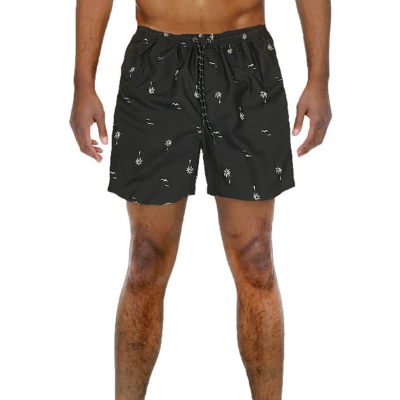 Weiv Men's Palm Tree Print Swim Trunks 5.5" Quick Dry Beach Swim Shorts for Men with Mesh Lining