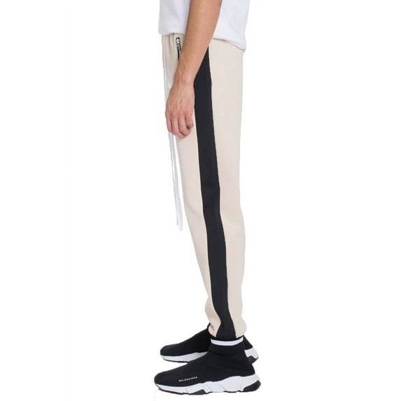 Weiv Mens Heavy Weight Stripe Jogger with Pockets Striped Waist Elastic Ankle