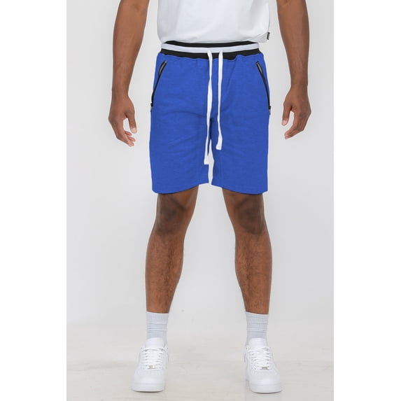 Weiv Mens Sweat Shorts Brushed French Terry Lightweight Shorts with Pockets Striped Band