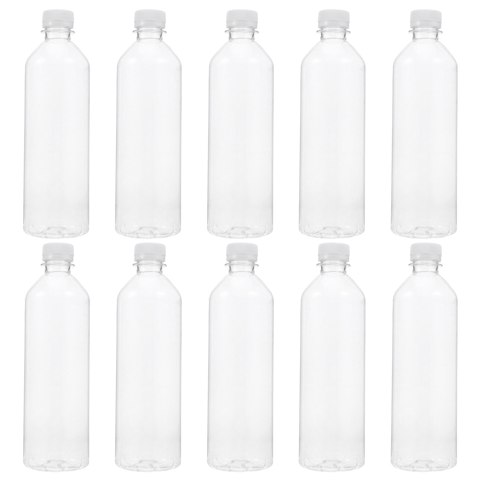 Weiwei 10x 500ML Clear Plastic Drink Bottles with Lids