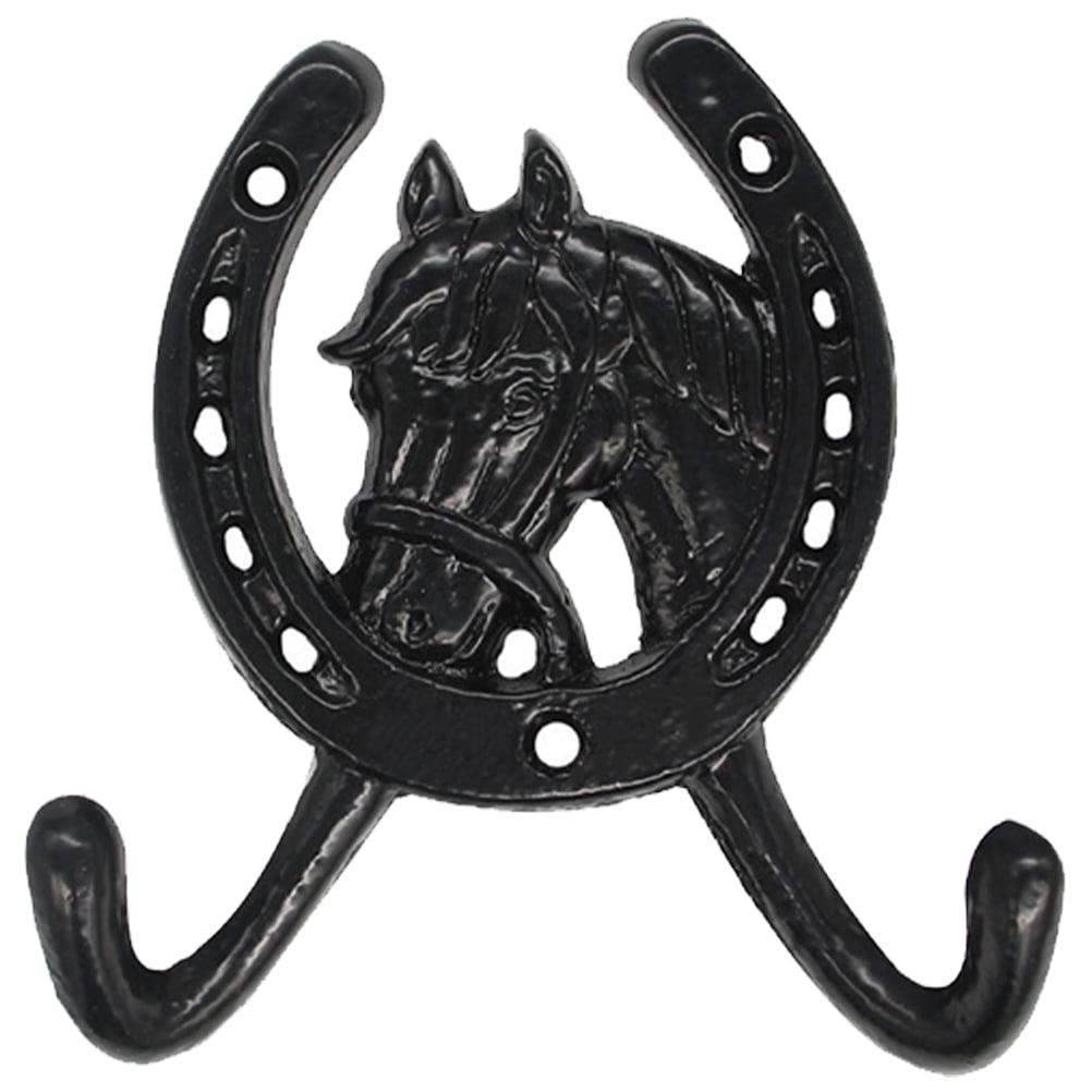 Weiwei Cast Iron Horse Head Wall Hooks Horseshoe Western Double Key ...