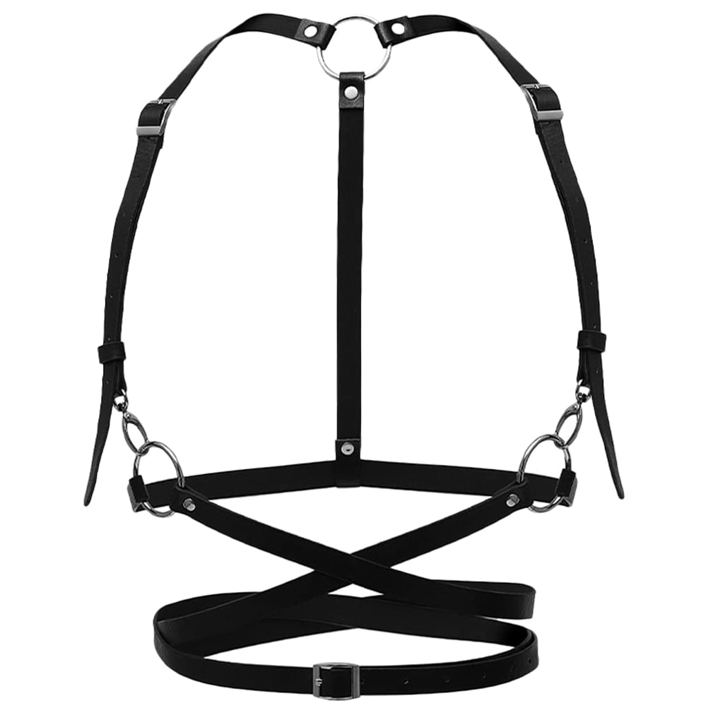 Weiwei Leather Harness Punk Waist Harness Strap Adjustable Strap on Harnesses for Women