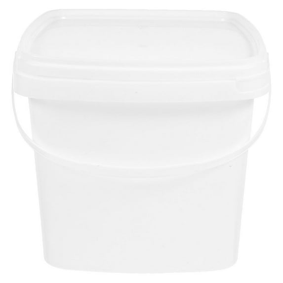 Weiwei Plastic Bucket with Handle and Lid Reusable Water Bucket Container Portable Bucket (1L)