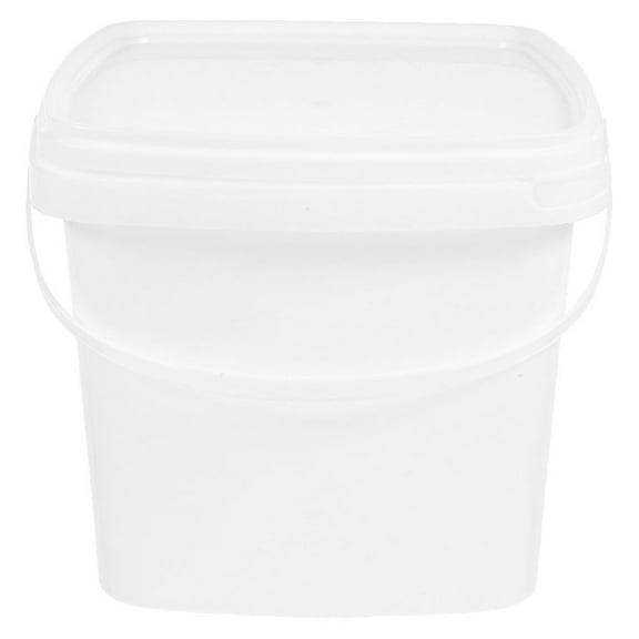 Weiwei Plastic Bucket with Handle and Lid Reusable Water Bucket Container Portable Bucket (1L)