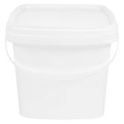 Weiwei Plastic Bucket with Handle and Lid Reusable Water Bucket Container Portable Bucket 1L