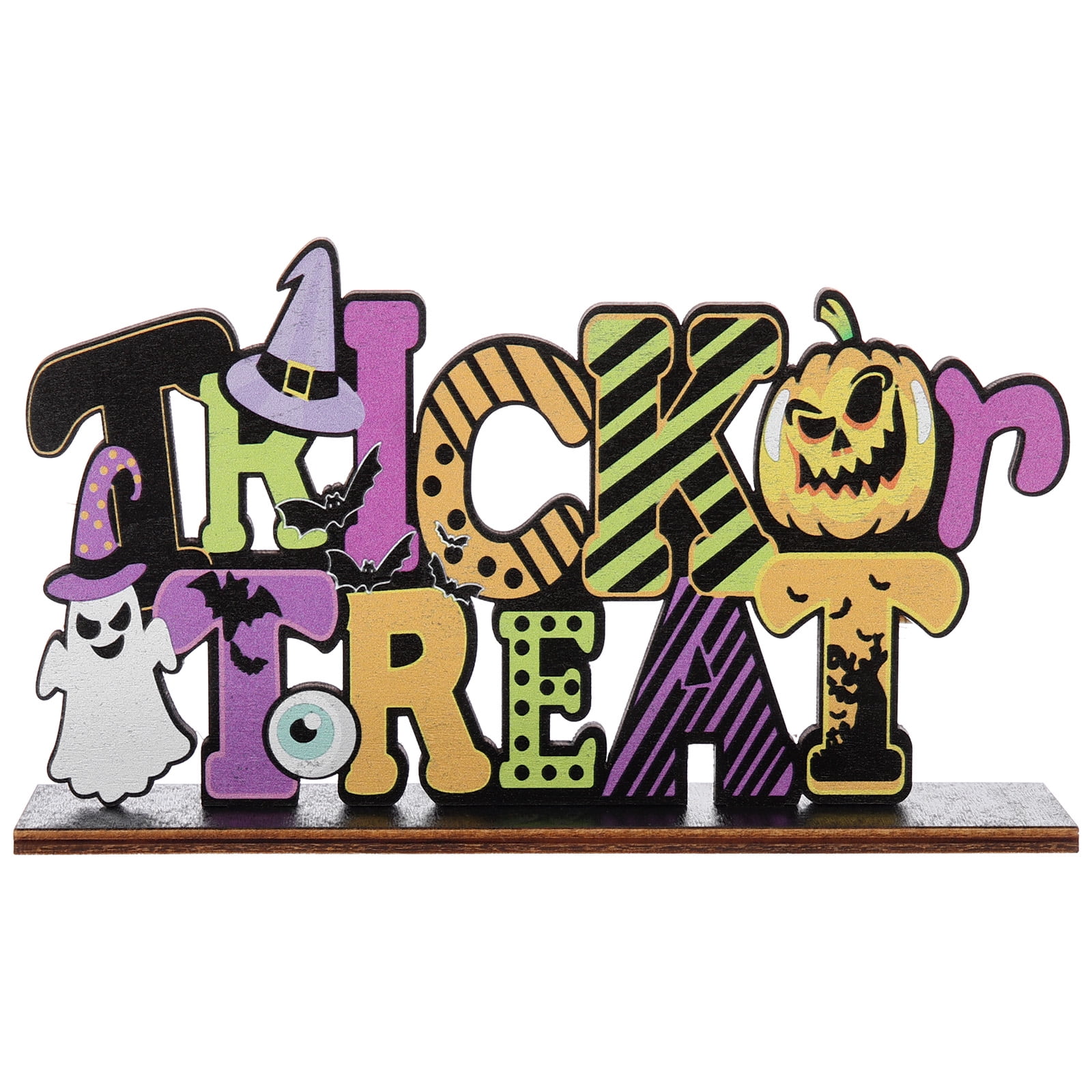 Weiwei Trick Or Treat Wood Table Sign Holidays Decor