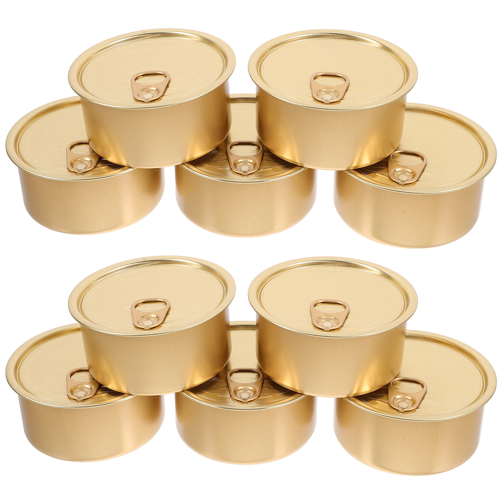 Weiweiguan 10 Pcs Empty Tin Cans Selfseal Tea Tins Coffee Can Pet Food