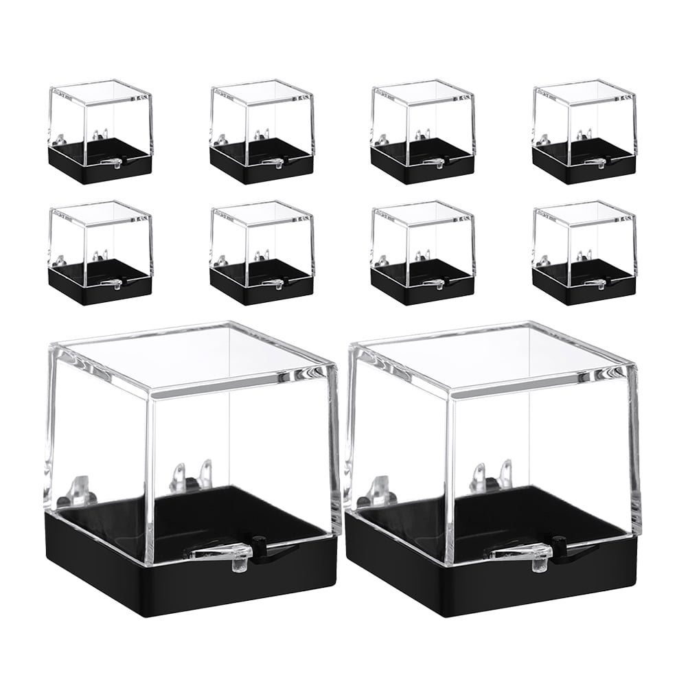 Weiweiguan 10pcs Cube Mineral Specimen Display Cases Clear Square