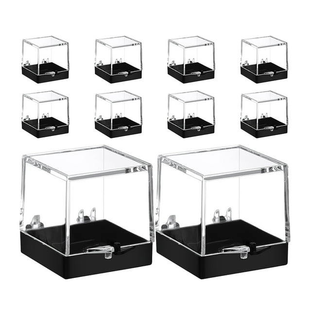 Weiweiguan 10pcs Cube Mineral Specimen Display Cases Clear Square