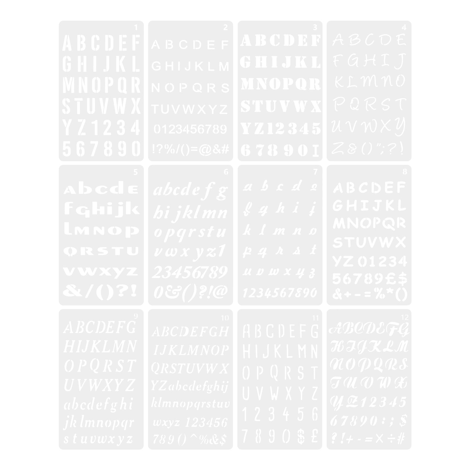 Weiweiguan 12 Sheets Stencils for Painting on Wood Reusable Craft