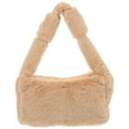 thumbnail image 1 of Weiweiguan Fluffy Brown Plush Shoulder Bag - Fashionable Purse, 1 of 6