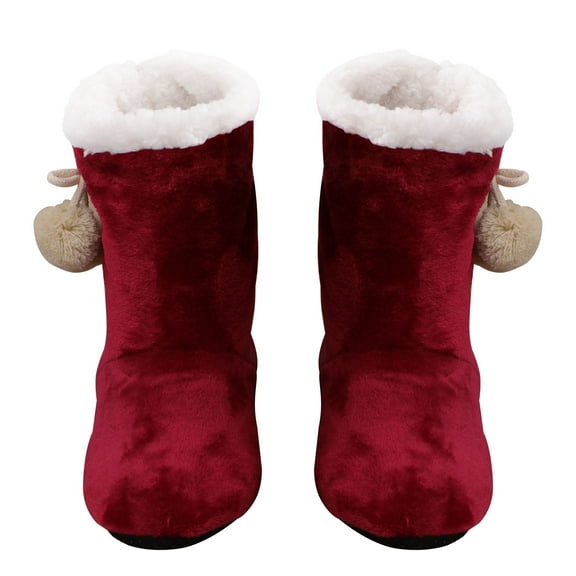 Weiweiguan Non-Slip Indoor Ankle Bootie Cotton Flannel Warm Shoes (1 Pair)