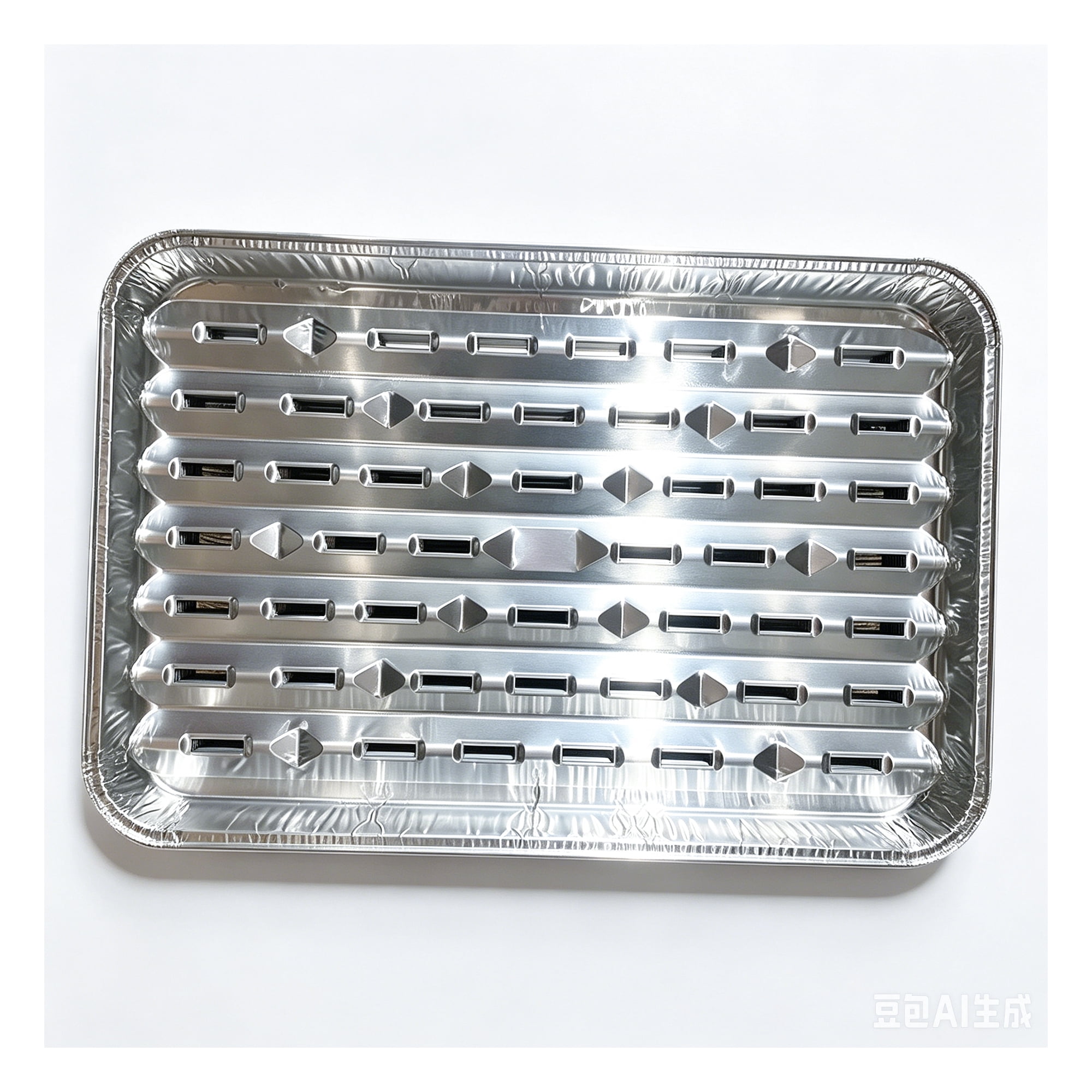 Weiwen 20 Pcs Broiler Pans with Ribbed Surface for BBQ, , Disposable Aluminum Foil Trays for Oven with Hole, 9.2" x 13.5" Grill Pan Liners