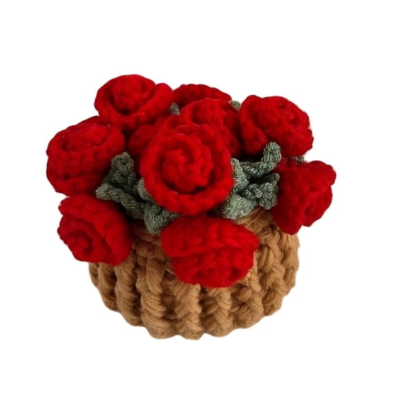 Weiwen Crochet Flower Coaster, Round Floral Mug Rug, Knitted Cup Mat with Rose Border