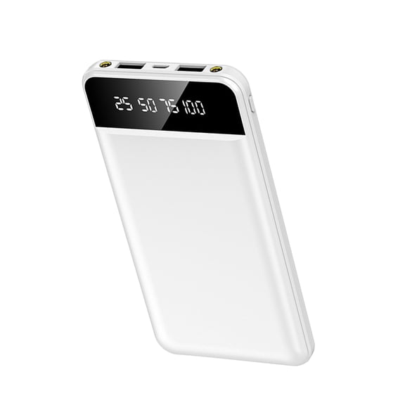 (Weiyi-EC)--1Pc 10000mAh Power Bank Portable Ultra Slim Charger External Battery Pack With 2 USB Output Ports Charging Cable LED Flashlight Compatible With IOSPhone 15 And More.--(f54,4;[7)