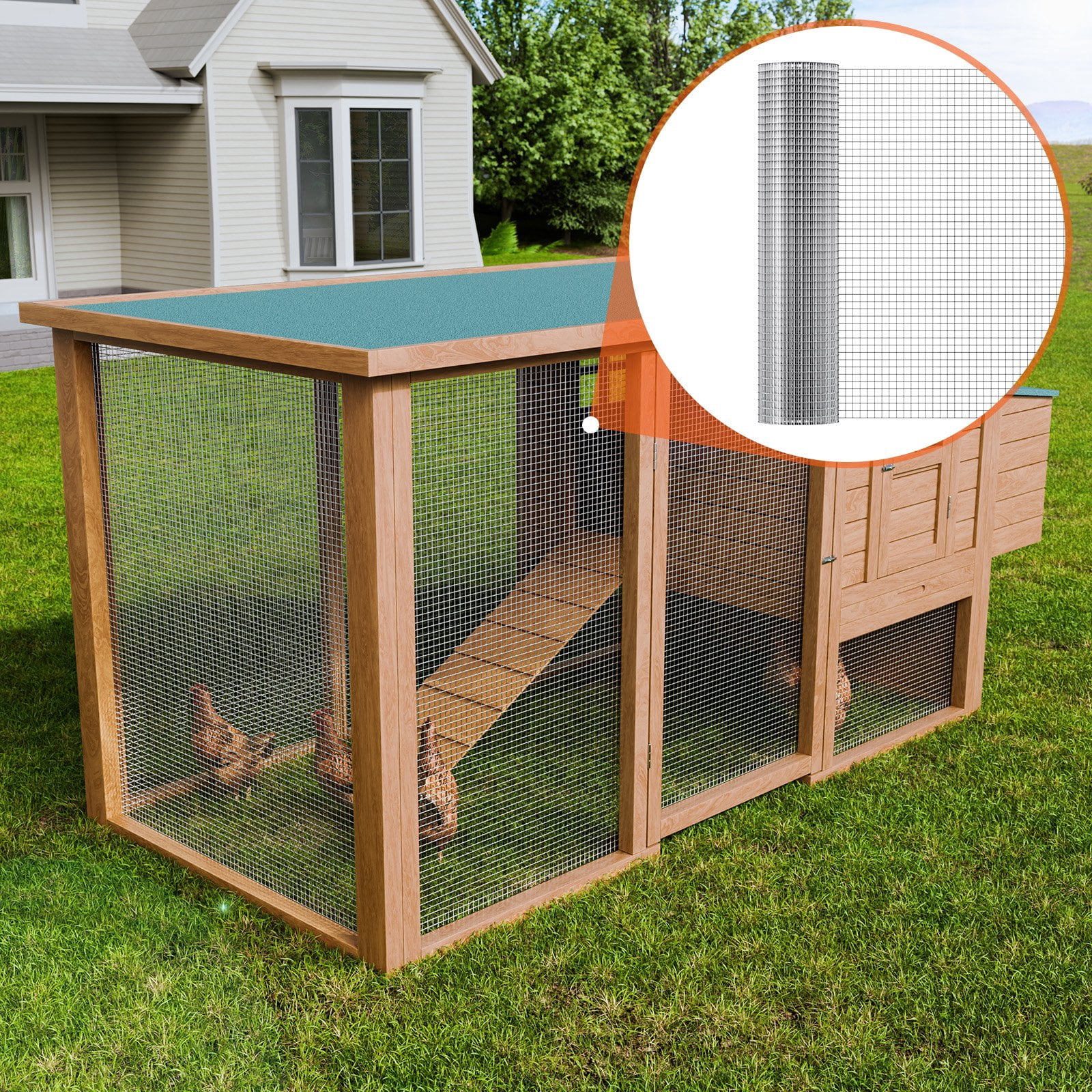 (Weiyi-EC)-- Hardware Cloth, 1'2 Inch 24in X 25 Ft 19 Gauge, Hot Dipped Galvanized Wire Mesh Roll, Chicken Wire Fencing, Wire Mesh For Rabbit Cages, Garden, Small Rodents **--（ 87['lj）