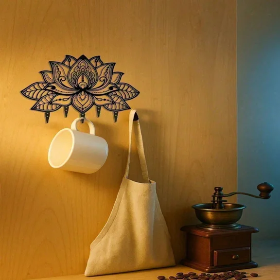 (Weiyi-EC)-- Sleek Metal Wall Mounted Key Holder And Mail Organizer With Hooks For Entryway Storage **--(hj';[i )