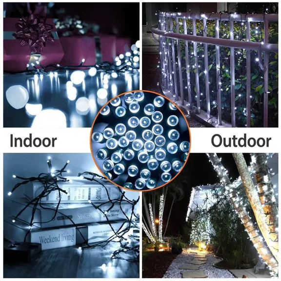 (Weiyi-EC)-- Solar String Lights LED Solar Power Fairy String Light 12M 100 LEDs 8 Lighting Mode Multicolor Waterproof Starry String Lights **--（ 234';lf）