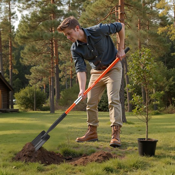 (Weiyi-EC)-- Trench Shovel 4 In Trenching Shovel Fiberglass Handle For Digging 56 In **--（ 9-p;'kl）