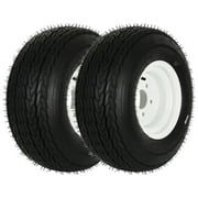 Weize 20.5X8.0-10 Trailer Tires with 10" Rims, 20.5x8x10 Tire, 5 Lug on 4.5", Load Range E, 10PR, 2 Pack