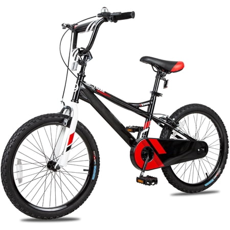 Weize Kids Bike, 20 Inch Children Bicycle for Boy Girl Toddler Age 6-12 Years Old, Rider Height 48"-62", Black Carbon Steel Frame Bikes with Adjustable Seat and Dual Hand Brakes