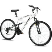 Weize Mountain Bike, 26 Inch Outdoor Cycling MTB Bike 18 Speed, High Carbon Steel Frame with Dual Full Suspension, Adjustable Ergonomic Seat for Adult Men Women White Sport Bikes