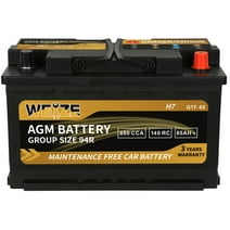 Weize Platinum AGM Automotive Battery,  Group 94R H7 Battery- 12v 80ah 140RC 850CCA, 36 Months Warranty
