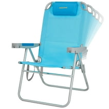 #Wejoy 5-Position Adjustable Beach Chair for Adult High Back Seat Outdoor Chair Portable Folding Camping Chairs for Heavy Duty(Blue)