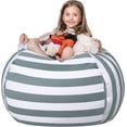 thumbnail image 1 of Wekapo Stuffed Animal Storage Bean Bag Chair Cover for Kids | Stuffable Zipper Beanbag for Organizing Children Plush Toys Large Premium Cotton Canvas, 1 of 6