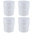 thumbnail image 1 of Wekioger 6.6 Gallon Round Plastic Bucket with Sealed Lid, White Bucket Pail Food Grade, 4-Pack, 1 of 7