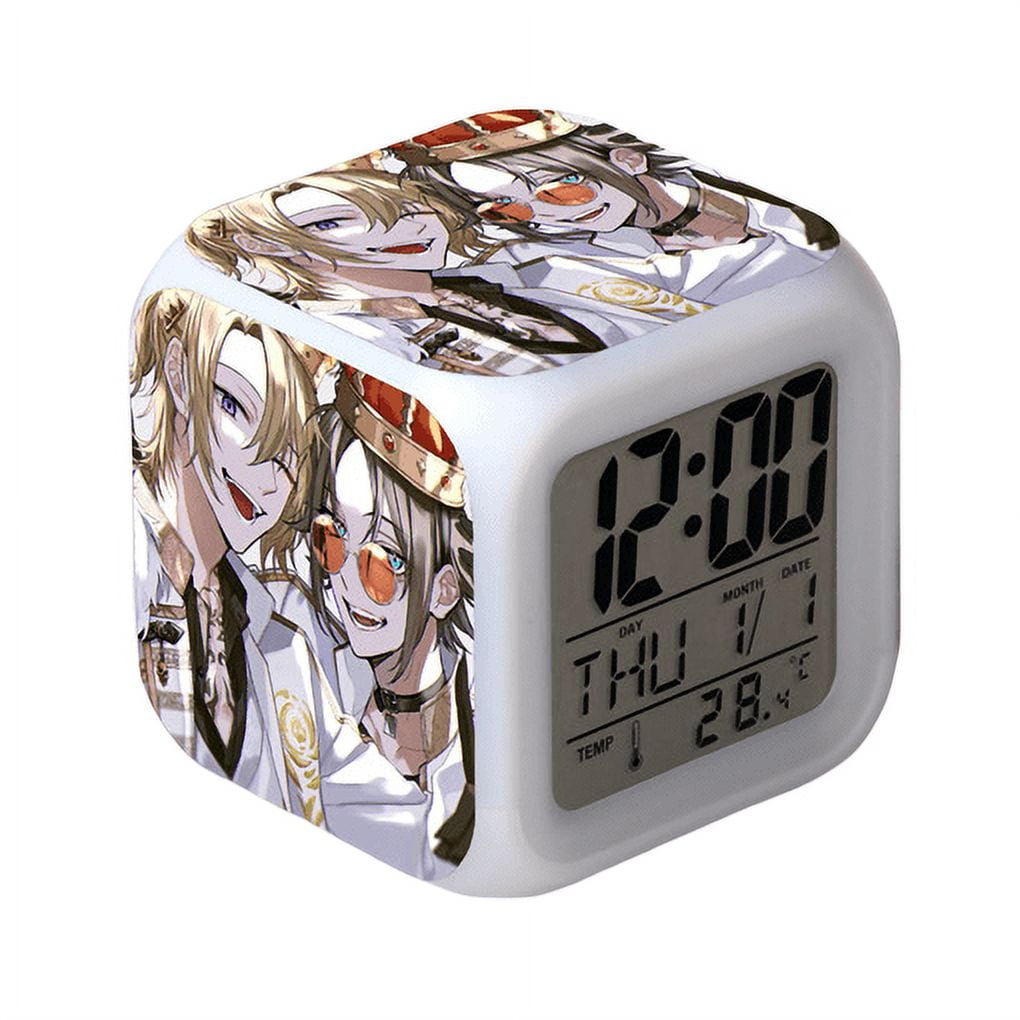 Wekity Anime Alarm Clock One Piece LED Square Clock Digital Alarm Clock