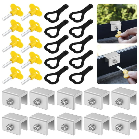 Wekvgz 10 Pack Window Stopper Window Locking Limiters in Aluminium Safe and Reliable Sliding Window Stops Easy to Install Without Drilling Adjustable Locking Limiters for Windows