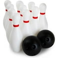 thumbnail image 1 of Wekvgz 12pcs Kids Bowling Set Includes 10 Classical White Pins and 2 Balls Early Education Bowling Toy Portable Indoor Outdoor, 1 of 8
