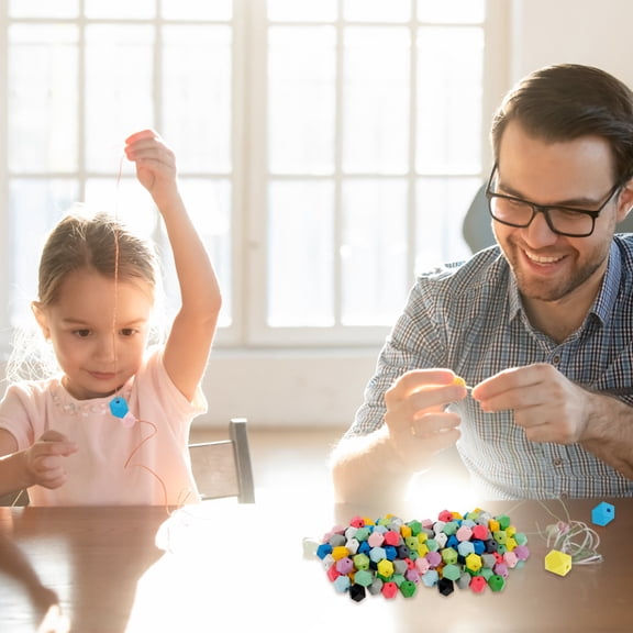 Wekvgz 150Pcs Wooden Octagon Beads 16mm 15 Colors Wood Polygonal Beads DIY Craft Polygonal Loose Bead Keychain Making Octagon Beads Kit for DIY Bracelet Jewelry Keychain Making