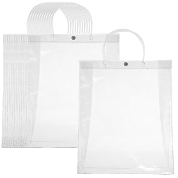 Wekvgz 15pcs Clear Gift Bags Reusable Transparent Present Bags with Handle and Button Waterproof PVC Gift Wrap Tote Bags Multipurpose Party Favor Bags Candy Packaging Bags for Birthday Wedding Party