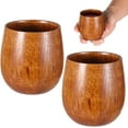 thumbnail image 1 of Ihvewuo 2 Pcs Wooden Bourbon Drinking Glass 250ml Wooden Whiskey Tumbler Creative Whiskey Bourbon Glass Vintage Wooden Bourbon Glasses Set Whiskey Presents for Men Dad, 1 of 13