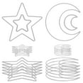thumbnail image 1 of Wekvgz 24Pcs Moon Star Dream Catcher Metal Rings Gold/Silver Macrame Hoop Rings 2 Sizes Creative Star Moon Shape Craft Rings for DIY Craft Dream Catcher Making Wreath Decoration, 1 of 11
