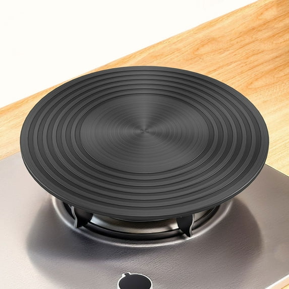 Wekvgz 24cm Heat Diffuser Plate Aluminum Alloy Food Defrosting Tray for Gas Stove Non-Slip Induction Top Hob Ring Plate (Black)