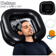 Inflatable Shampoo Basin for Bedridden, 24 20" Portable Shampoo Bowl, Black Hair Washing Station for Home Care