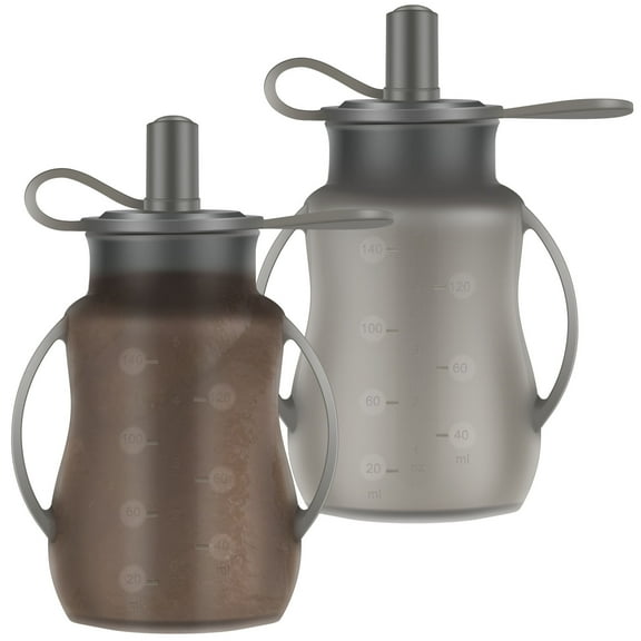 Wekvgz 2Pcs Baby Feeding Pouches Silicone Baby Food Pouches Portable Baby Food Storage Easy to Use Baby Feeding Pouches Easy to Clean Visible Baby Food Storage Suitable for Home