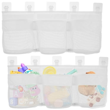 Wekvgz 2Pcs Bathroom Bath Toy Storage Oxford Cloth Baby Bath Tub Toys Holder Fast Draining Mesh Shower Organizer Basket for Sorting