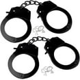 thumbnail image 1 of Wekvgz 2 pair of Black Handcuffs with Keys Metal Handcuffs Party Supplies Accessory Stage Party Props Pretend Play Handcuffs, 1 of 11