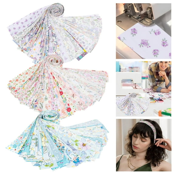 Wekvgz 2Pcs Jelly Roll Fabric Pretty Cut Strips Fashionable Jelly Roll Versatile Cloth Quilts Strips Colorful Cotton Strips Bundles Comfortable Cotton Quilting Fabric for Home Decor