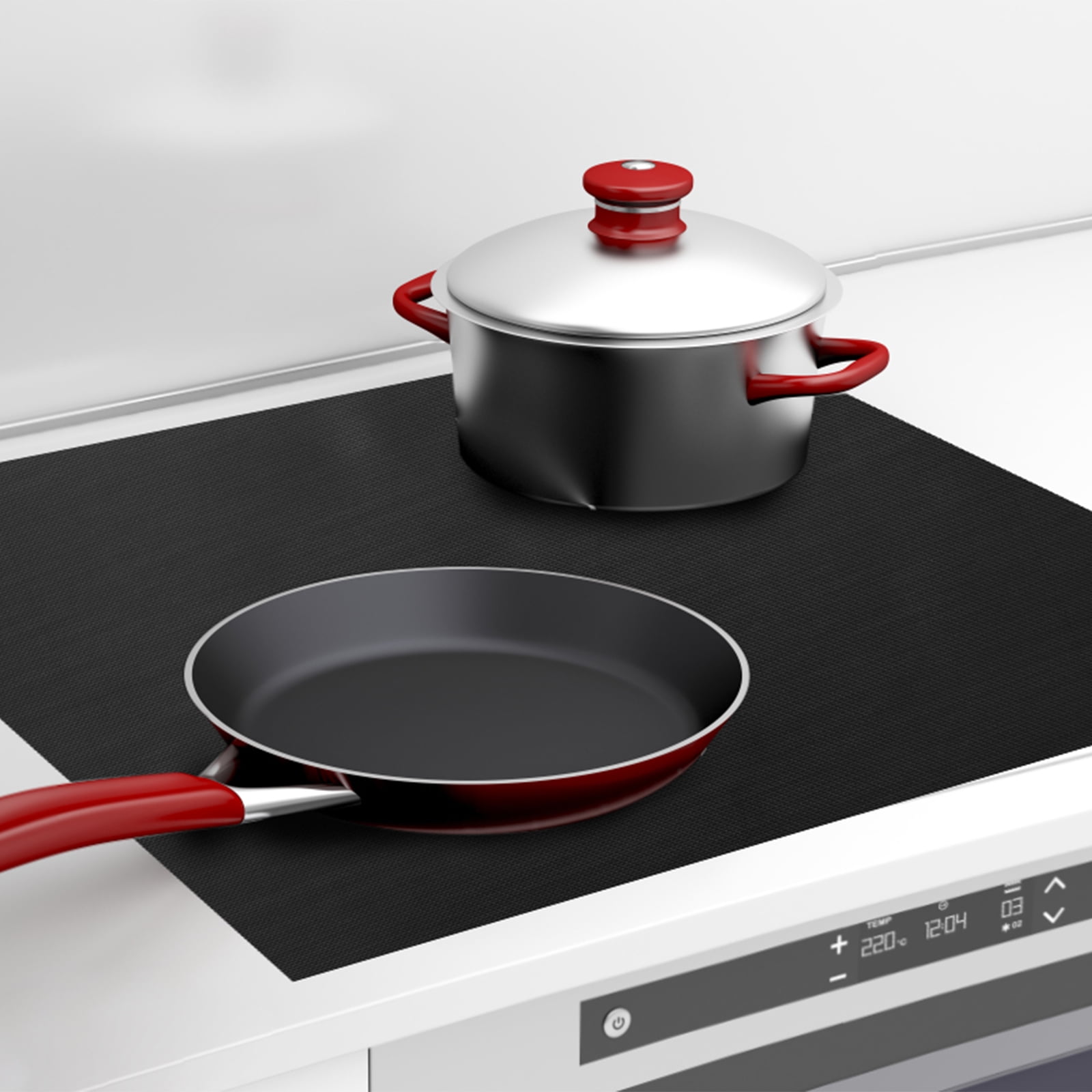 Wekvgz 2Pcs Large Induction Cooktop Protector Mat Reusable Induction Cooktop Cover Translucent Induction Hob Protector Pad Cuttable Induction Cooktop Pad for Induction Cooker