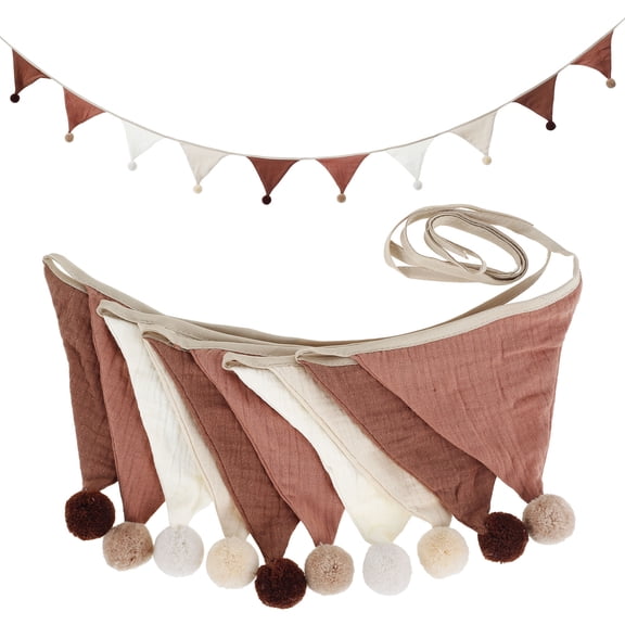 Wekvgz 2Pcs Pennant Banner Flags Fabric Triangle Flag Banner Hanging Triangle Bunting Flag 10 Flags Triangle Garland Banner Decorative Flag Banner Garland for Nursery Decor Playroom