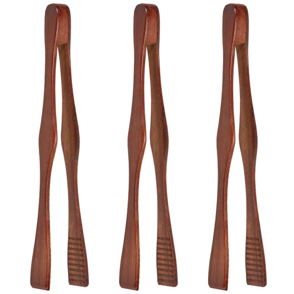 Wekvgz 3 Pcs Wooden Tongs Reusable Wooden Cooking Tongs Ergonomic Toast Tongs Portable Kitchen Tongs Lightweight Food Tongs Multipurpose Serving Tongs for Cooking and Holding