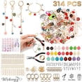 thumbnail image 1 of Wekvgz 314pcs Boxed Jewelry and Keychain Making Kit DIY Crafting Charms Bracelet Making Kits Cute Jewelry Beading Including Hooks Lobster Clasps Key Rings and Jump Rings for Craft Supplies, 1 of 11
