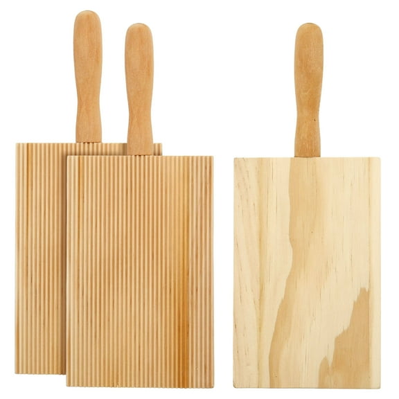 Wekvgz 3Pcs Wooden Gnocchi Boards With Ridged Texture Reusable Cavatelli Pasta Boards Multipurpose Gnocchi Rolling Boards With Comfortable Handle for Gnocchi Pasta Dumplings Macaroni