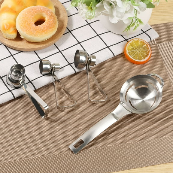 Wekvgz 4Pcs Egg Cracker Stainless Steel Egg Topper Separator Handheld Eggshell Opener Portable Boiled Egg Cutter with Egg Separator Dishwasher Safe for for Raw Hard Boiled Egg